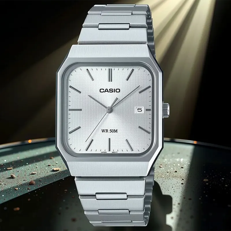 Casio Enticer Classic Quartz Silver Dial Men's Watch- MTP-B185D-7AV